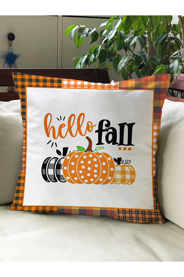 Autumn Themed 43X43 Velvet Cushion Cover