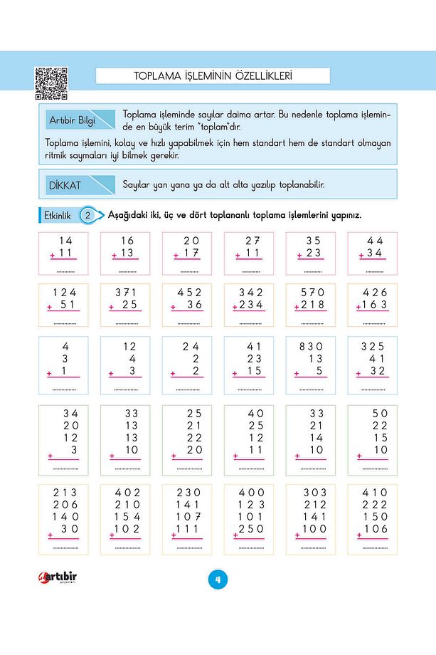 3 Sınıf Dört İşlem (Çözüm karekodlu) - 3
