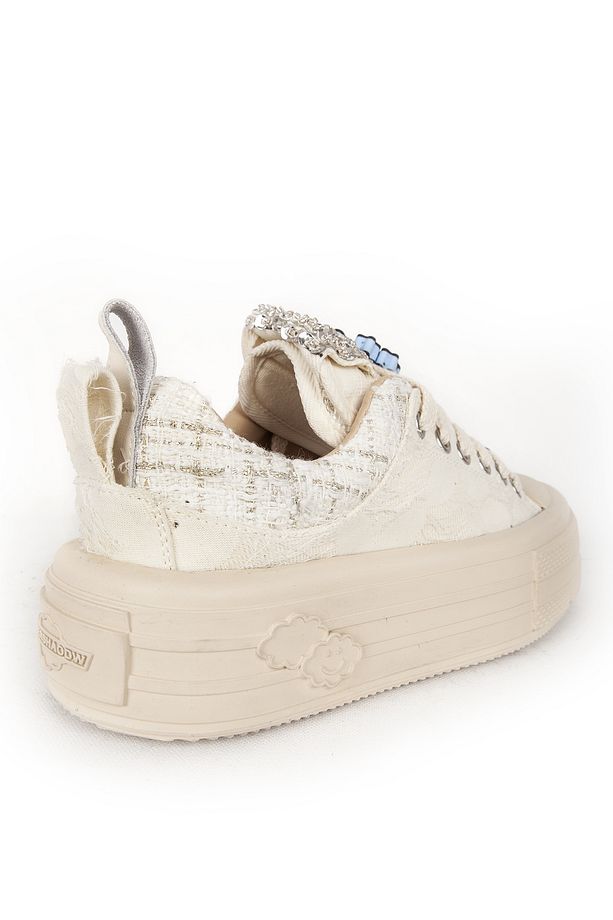Kadın Sneaker Yüksek Taban Bağcıklı Günlük Ayakkabı 19000 Bej - 5