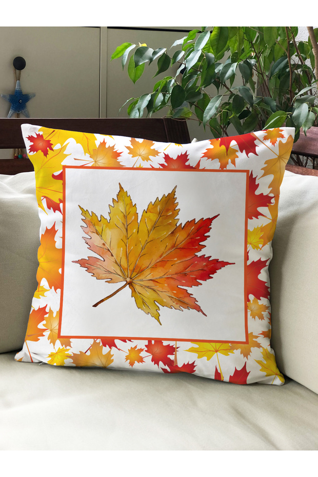 Autumn Themed 43X43 Velvet Cushion Cover