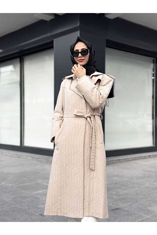 Labirent Desen Jakar Araboy Astarlı Kaban - 1