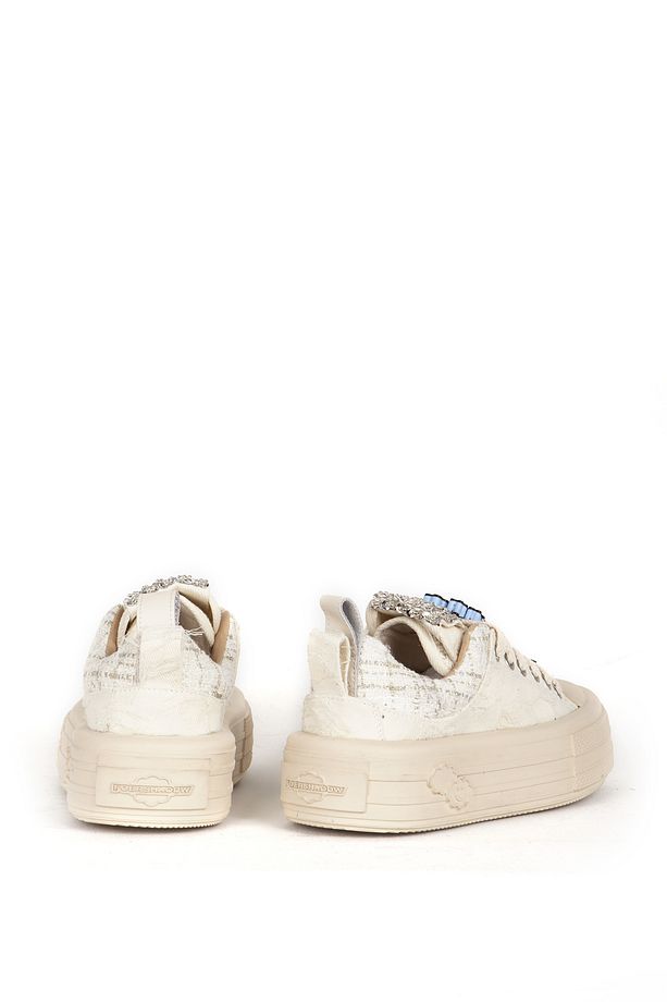 Kadın Sneaker Yüksek Taban Bağcıklı Günlük Ayakkabı 19000 Bej - 3