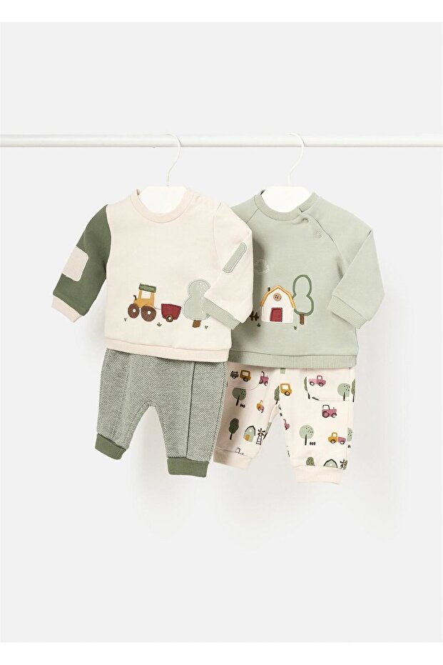 Baby Boy 4-Piece Top and Bottom Set Green 2625