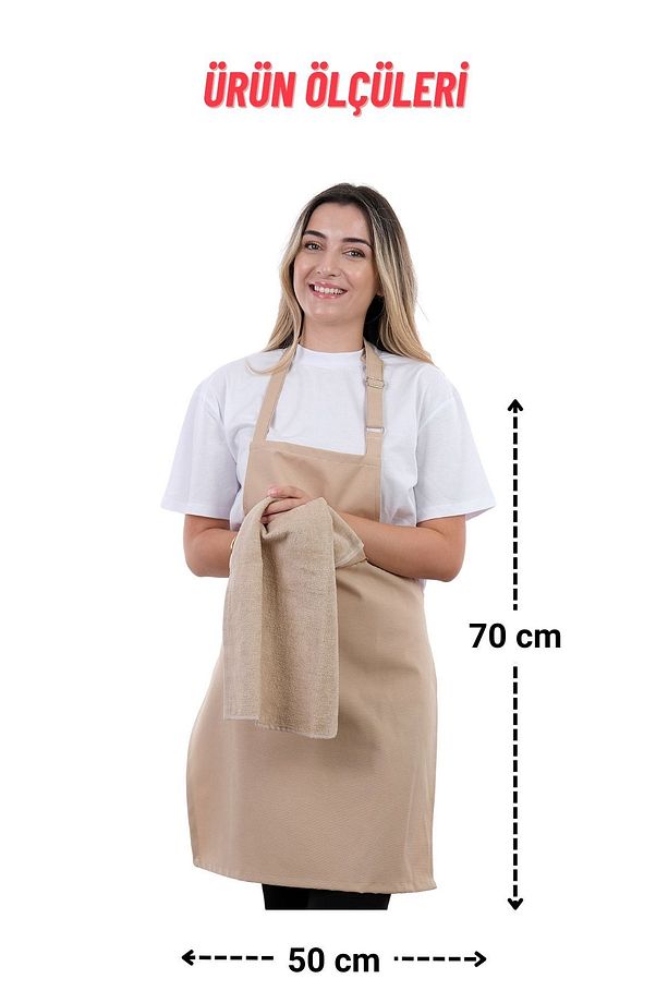 Star ayar askılı havlulu mutfak önlüğü seti (Havlulu önlük) - 4