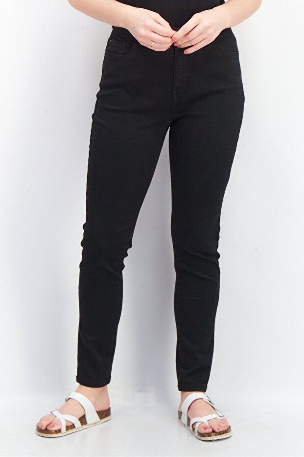 Women Skinny Fit Solid Stretchable Denim Jeans, Black
