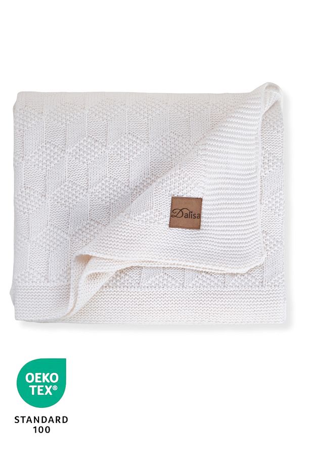 Cups Labirent Desen Triko Örme Koltuk Şalı Beyaz - 130x170 - 4
