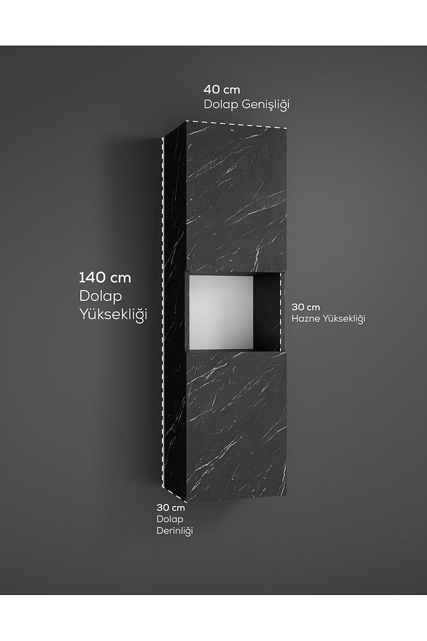 LİSA Banyo Dolabı Duvara Monte Raflı MDF - 5