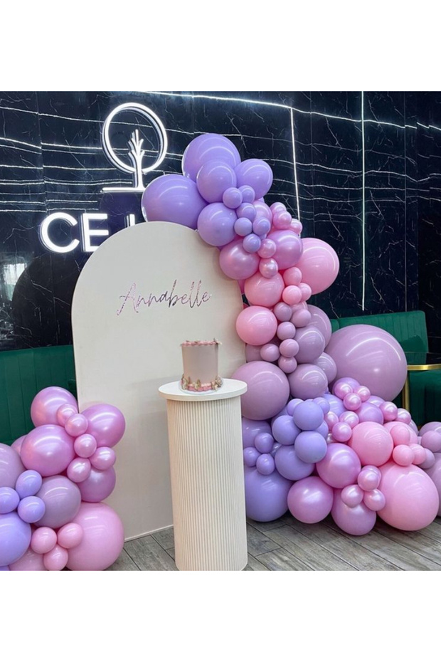 Pink Lilac Balloon Chain Set Including 103 Jumbo Balloons