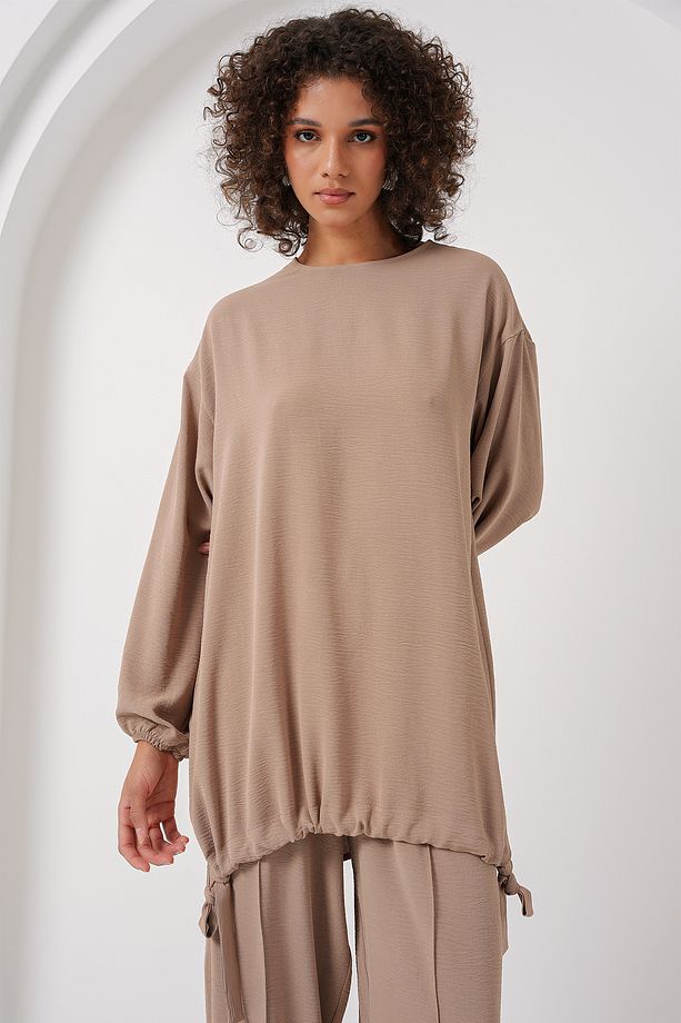 6682 Tunik Pantolon İkili Takım - Bej - 2