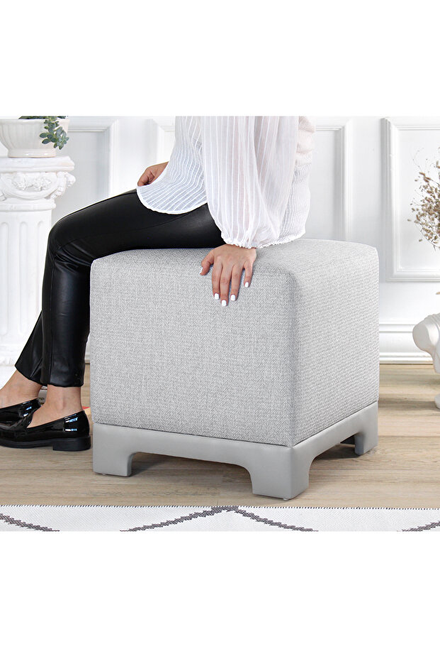 Lenover Puf - Gri - 3
