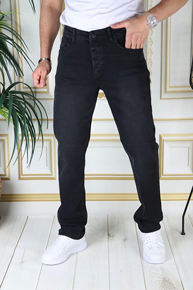 Men's Black Color Regular Fit Comfortable Cut Flexible Lycra Denim Jeans Stylish Denim Trousers