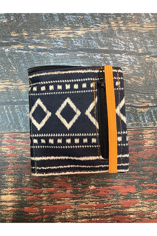 Ethnic Authentic Bohemian Design Wallet with 8 Coin Compartments, Card Holder Compartment, Zippered Design Wallet