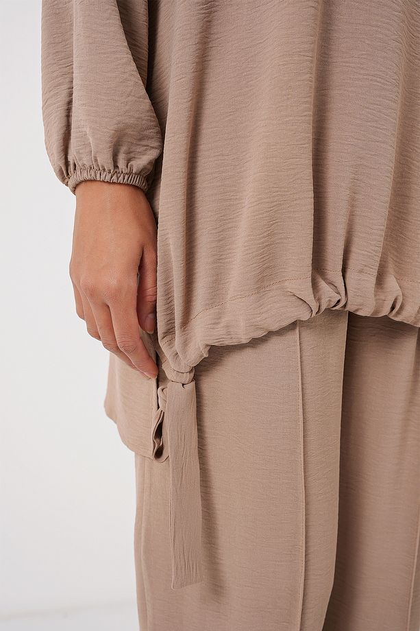 6682 Tunik Pantolon İkili Takım - Bej - 4