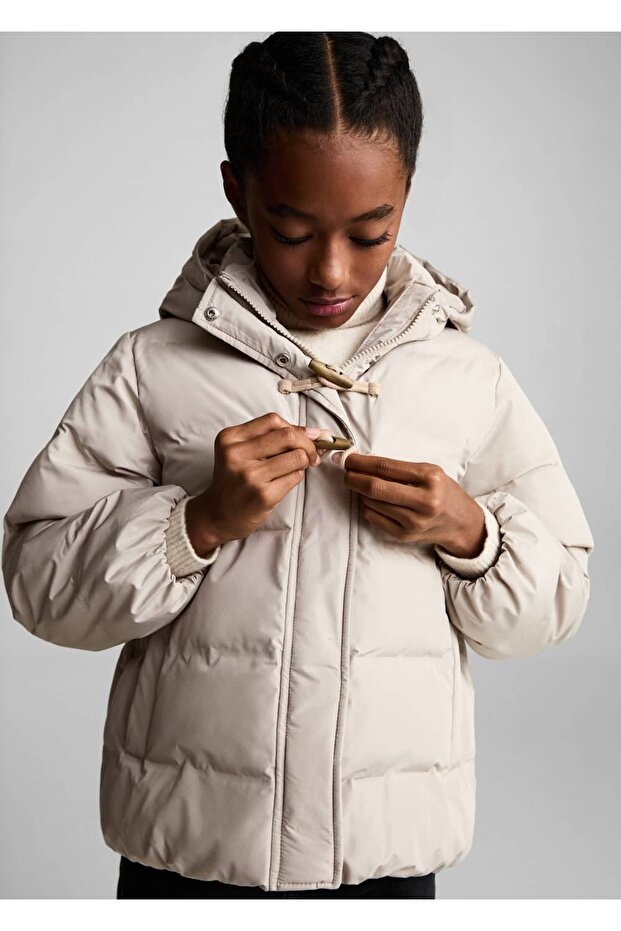 Kapüşonlu kapitone anorak - 1