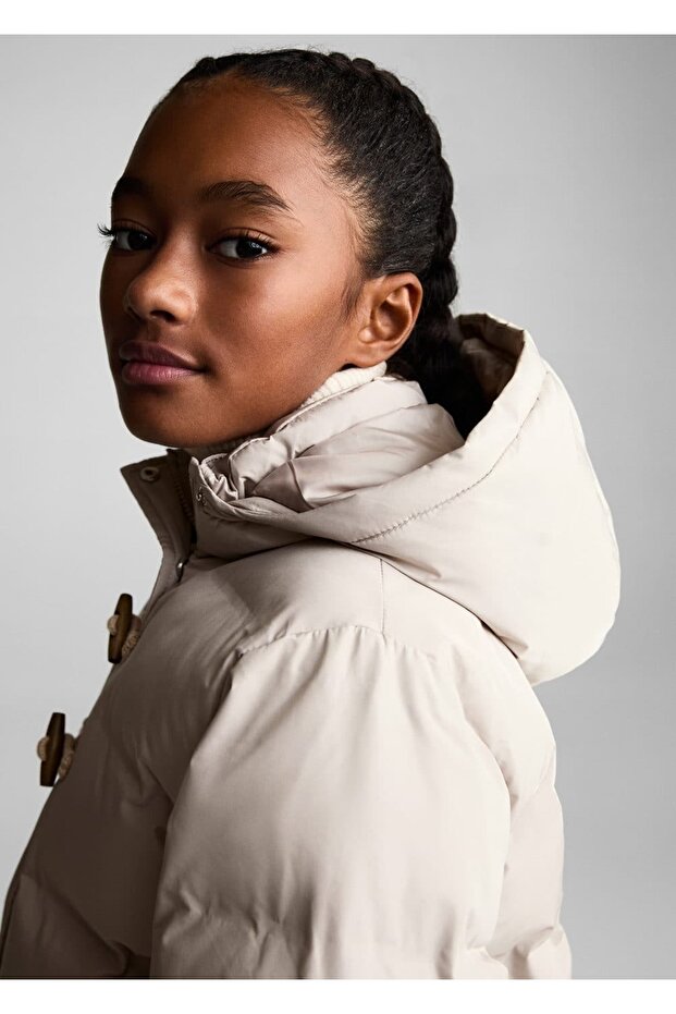 Kapüşonlu kapitone anorak - 8