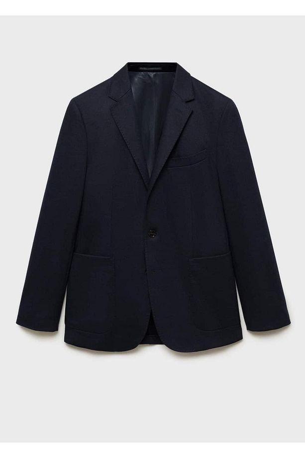 Regular kesim yün karışımlı blazer ceket - 3