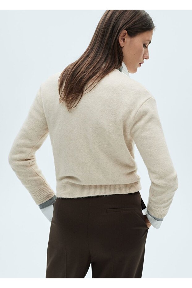 Yuvarlak yaka triko kazak - 4