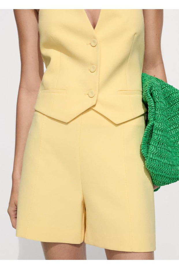 Orta belli düz kesim şort - 1