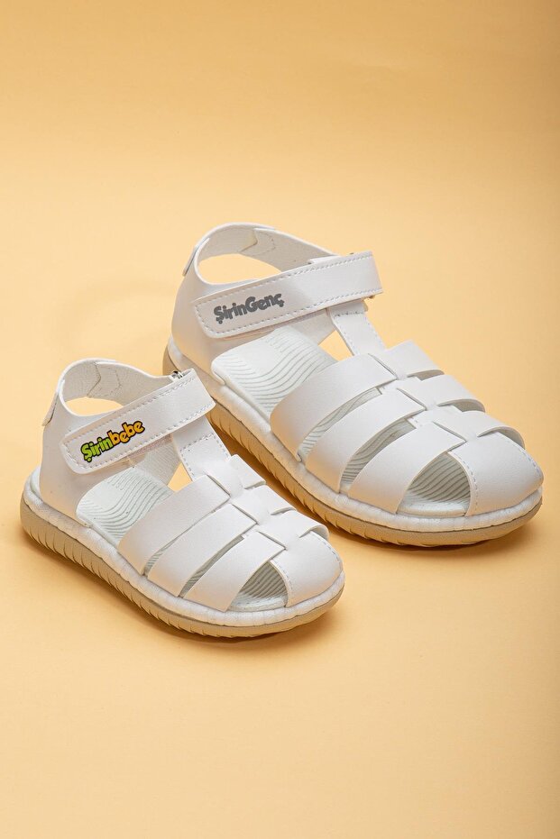 Cute Young Orthopedic Cage White Boy's Sandals