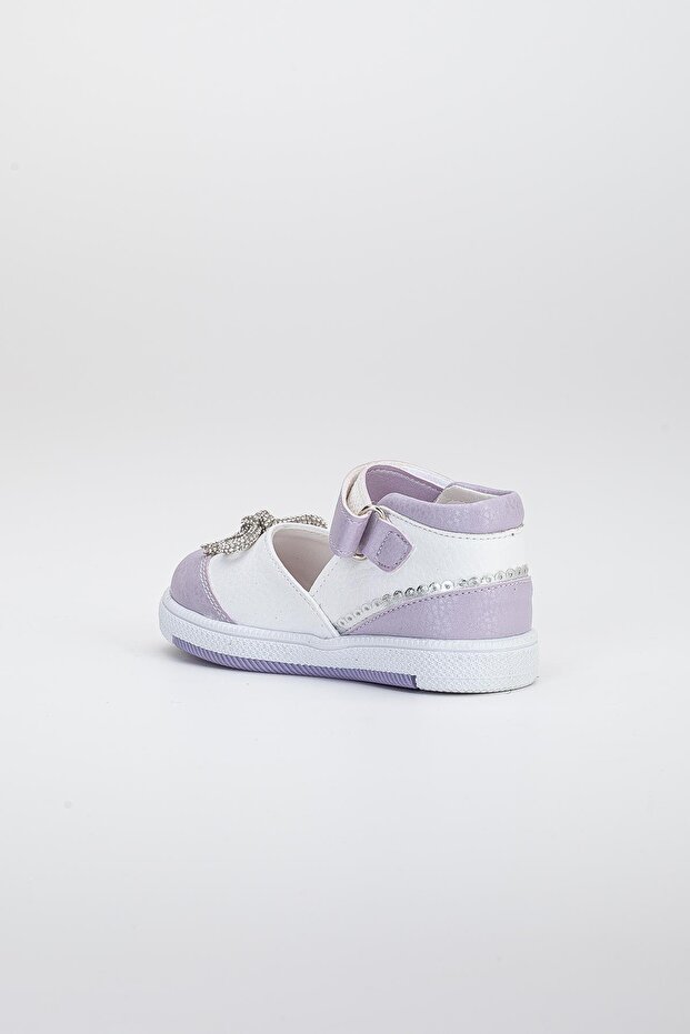 Şirinbebe Cırtlı Taşlı Lila Kız İlkadım Bebek Ayakkabısı - 4