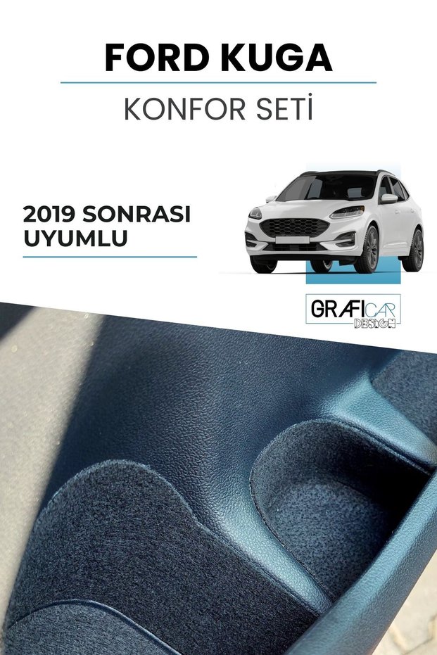 Ford Kuga after 2019 - Car Interior Comfort Set with Storage Pockets and Sound Eliminator Finish