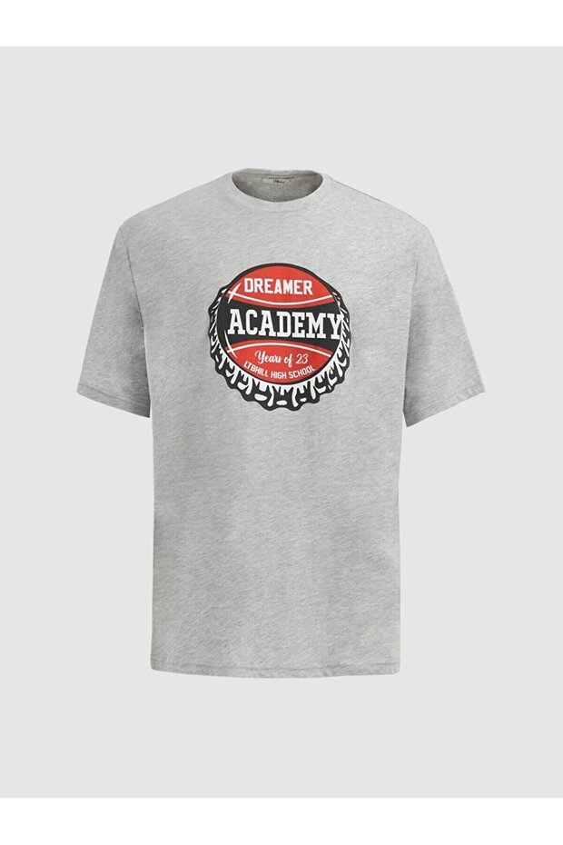 تي شيرت رمادي مطبوع - 1