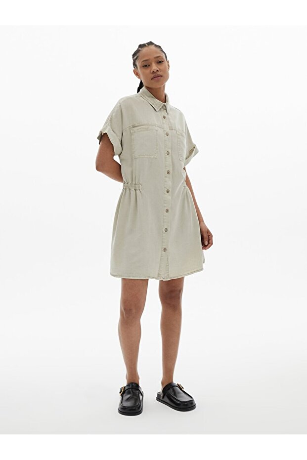 Denım Gri Elbise - 1