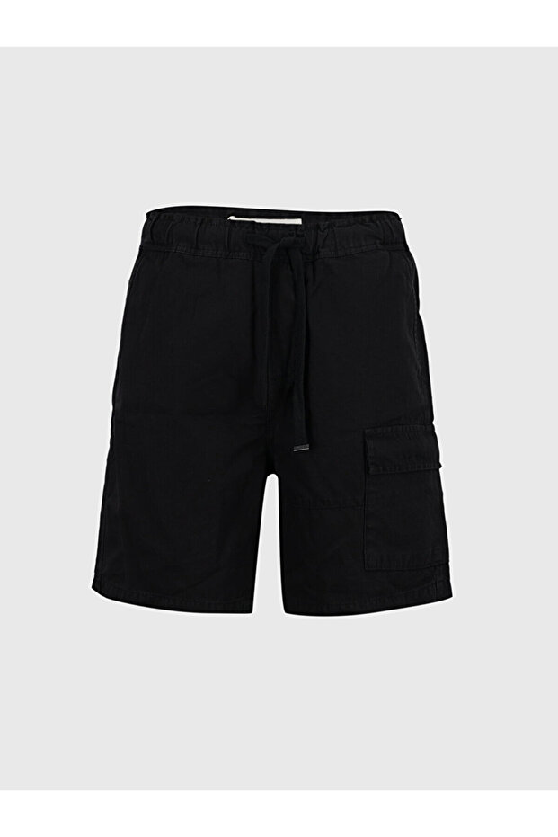 Gabardin Kargo Siyah Şort - 5