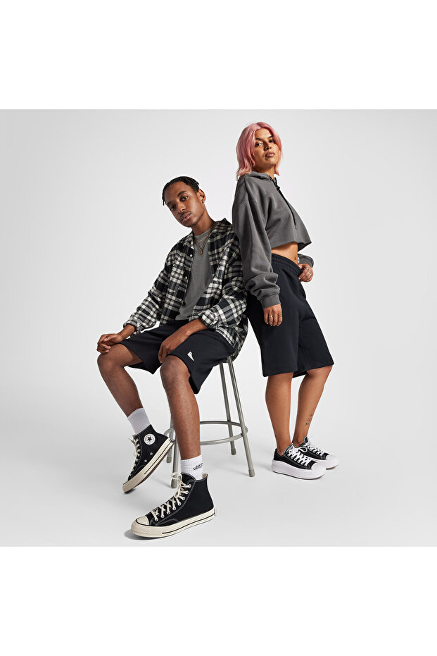 Go To Loose Fit Unisex Siyah Günlük Şort - 1