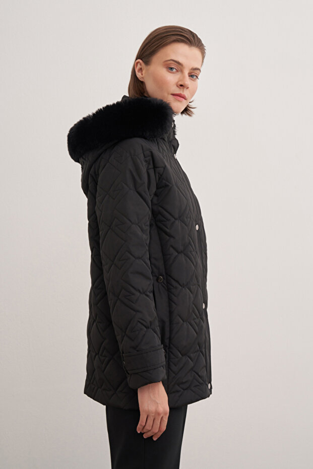 5791111 Kapüşonlu Kapitone Mont - 3