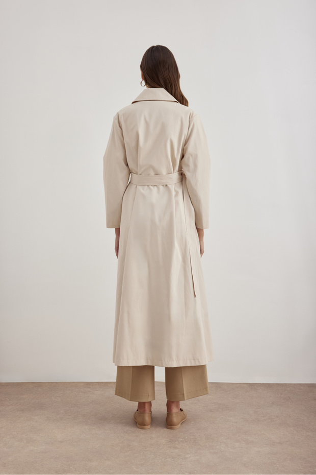 7183111 Kemer Detaylı  Pardösü - 6