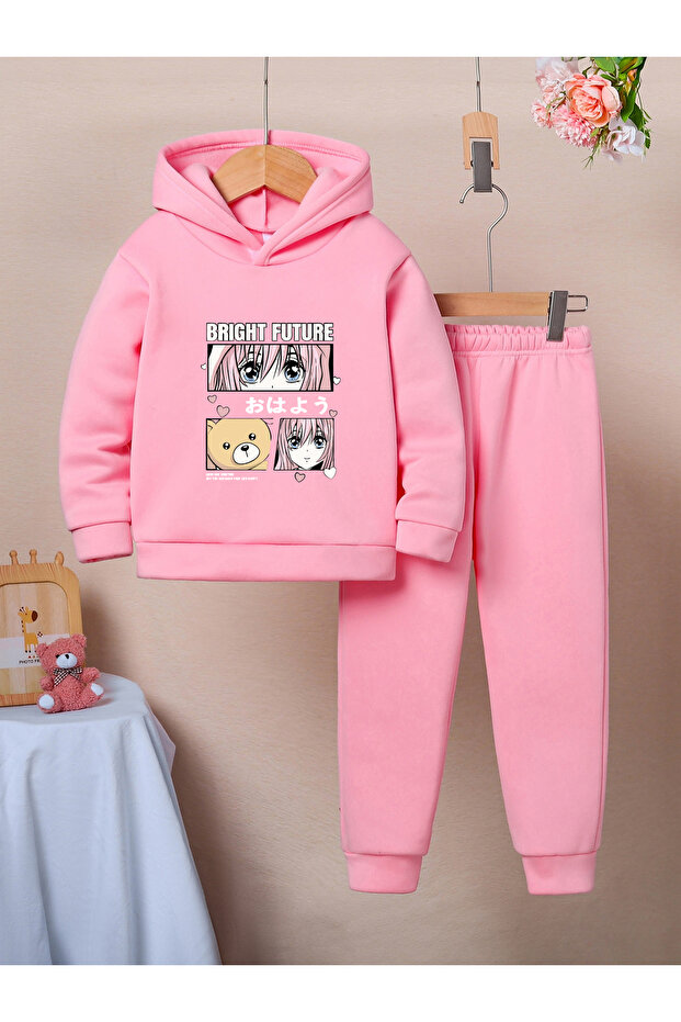 Bright Future Premium Compact Sweatshirt & Sweatpants Set for Girls - 2 Piece Sports Set