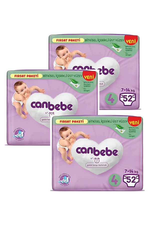 Bebek Bezi Fırsat Paketi 4 Beden Maxi (7-14 KG) 52 Li X 3 Adet - 1