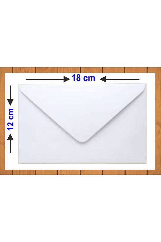 Zarf, Düğün Atkı Zarfı, Para Zarfı, Beyaz 1. Hamur Davetiye Zarfı, Ölçüsü: 12x18cm. 1.000 Adet - 2