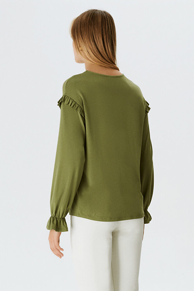 Fırfırlı Penye Bluz - 3