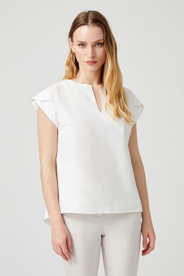Kol Detaylı Poplin Bluz - 2