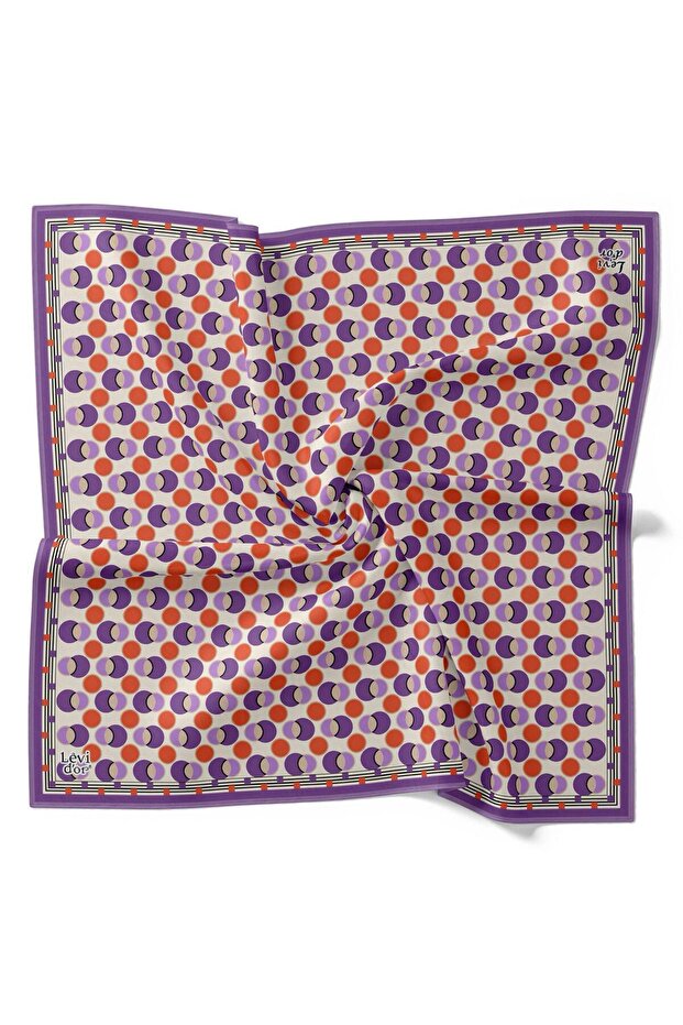 Tivil Silk Scarf 4094 - 17 Purple Mixed Pattern