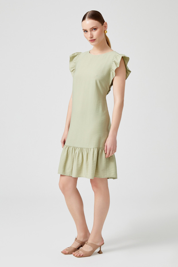 Fırfırlı Kolsuz Elbise - 3