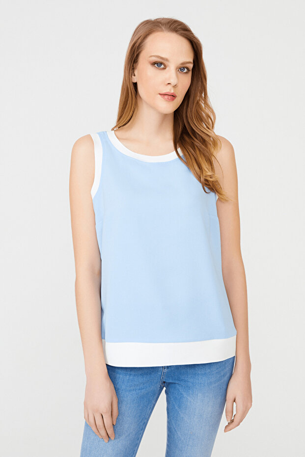 Ribanalı Kolsuz Bluz - 1