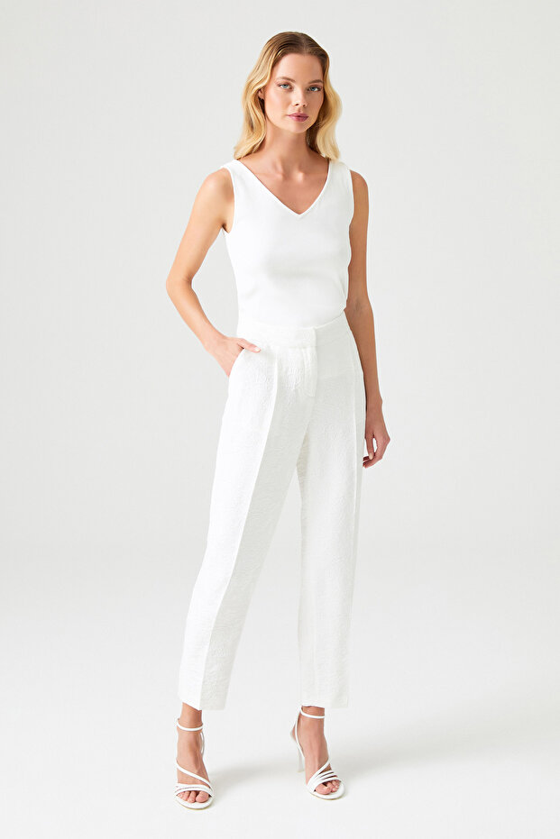 Dokulu Şık Pantolon - 4