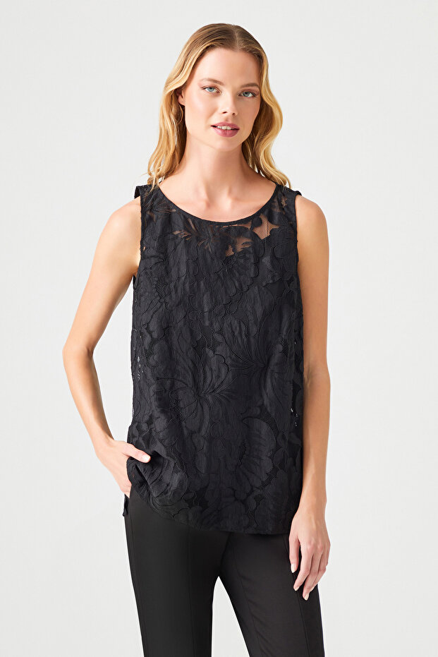 Kolsuz Dantel Bluz - 2