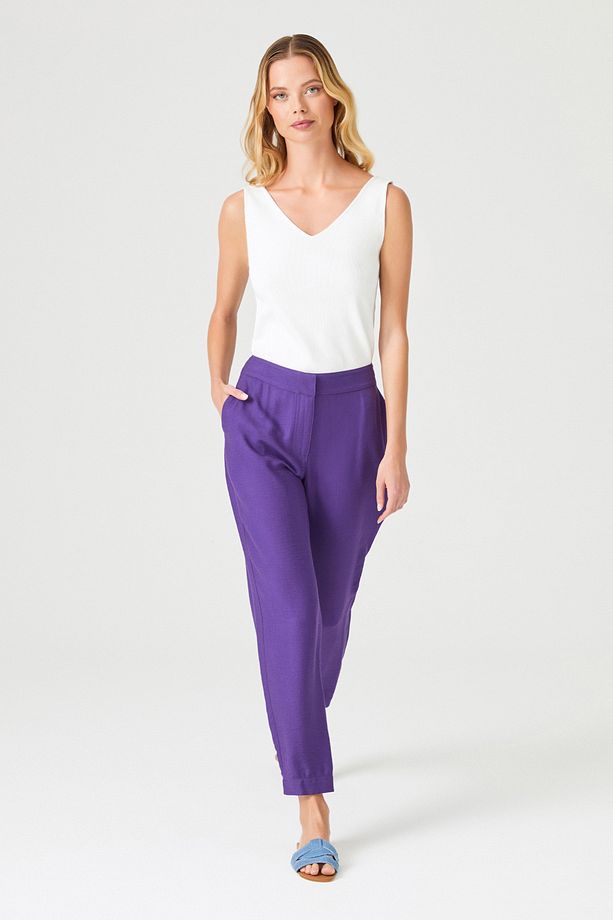 Paçası Çıtçıtlı Havuç Form Pantolon - 1