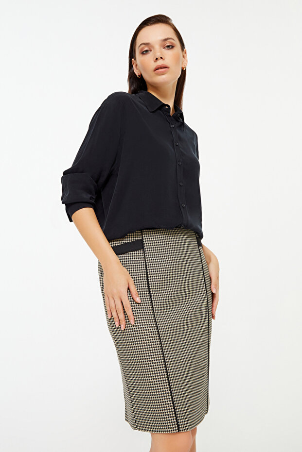 Şerit Detaylı Etek - 3