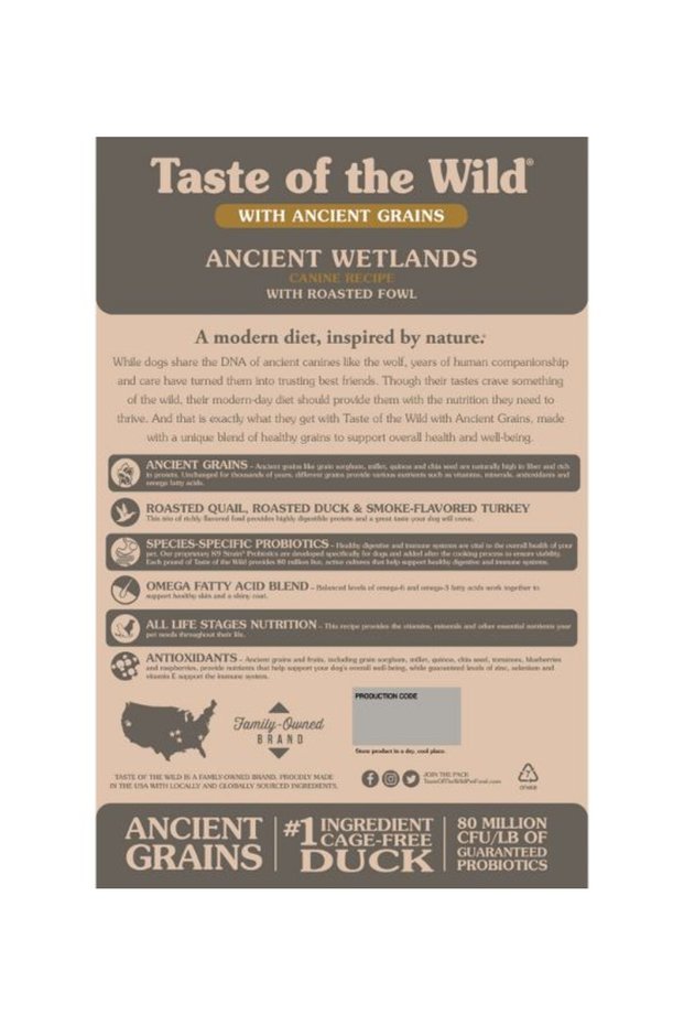 Ancient Wetlands with Roasted Fowl Dry Dog Food - 12.70KG