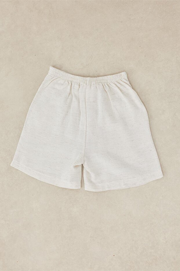 Naturel Palazzo Keten Şort - 4