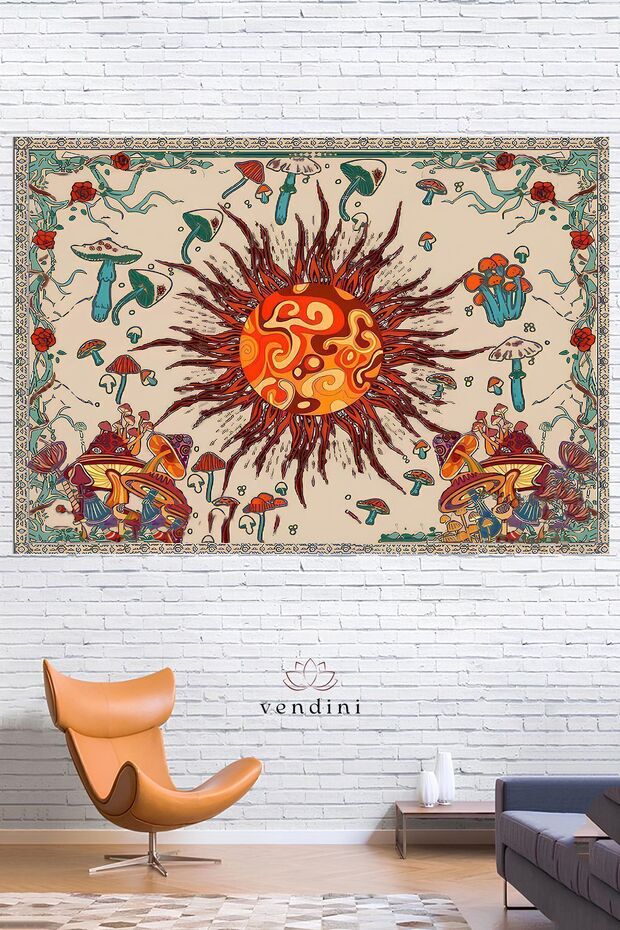 Kaliteli Kumaş , Canlı Renkler Duvar Örtüsü Duvar Halısı Wall Tapestry - 1