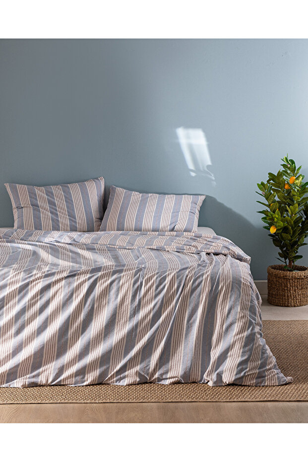 Berne King Size Yarn Dyed Ç Bed Sheet I Duvet Cover Set