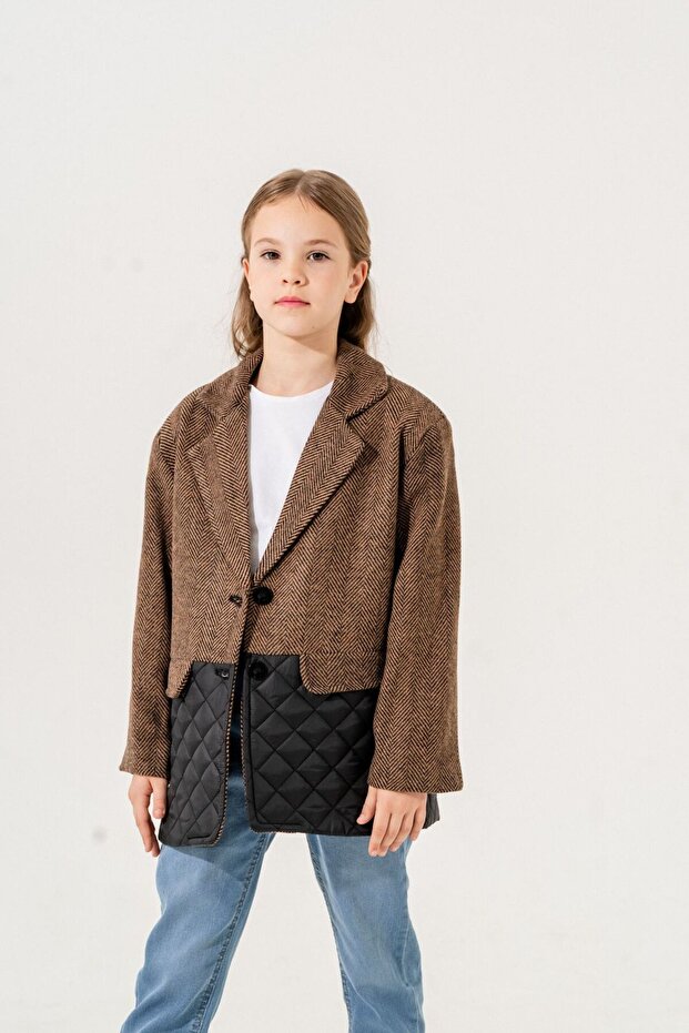 Girl's Quilted Detailed Jacket