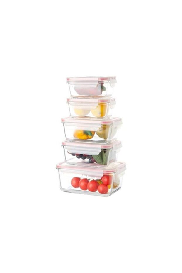 White Rectangular 5-Piece Storage Container Set - 1