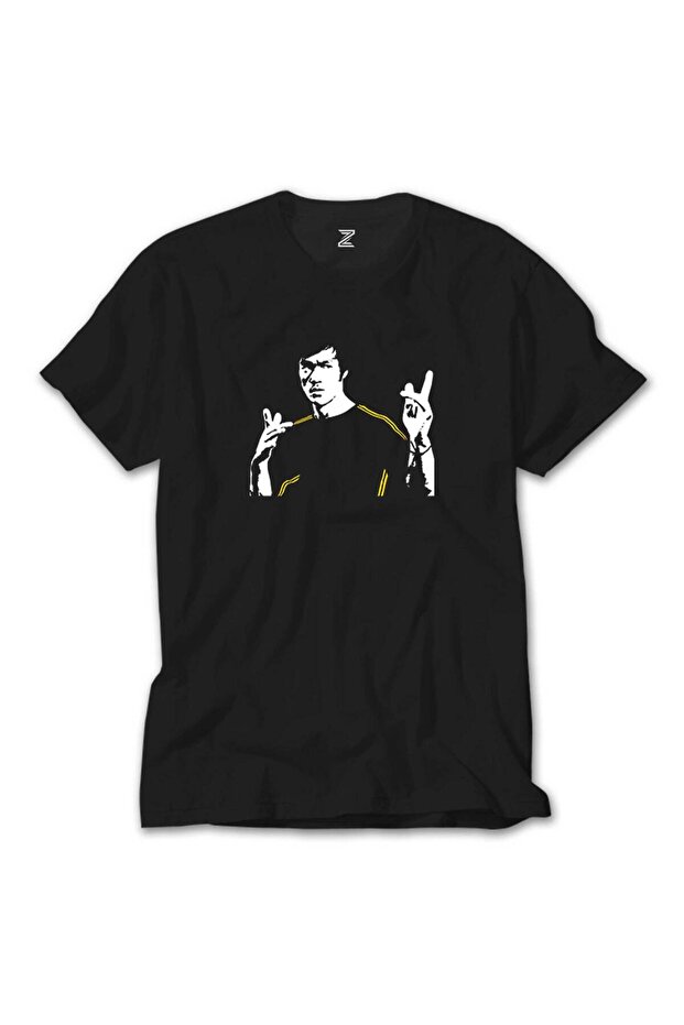 Bruce Lee Figure Black T-Shirt